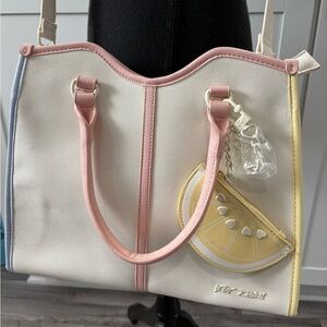 GET THIS FOR EASTER!! NWOT Betsey Johnson Satchel w/ Lemon Coin Charm XOLINDIE